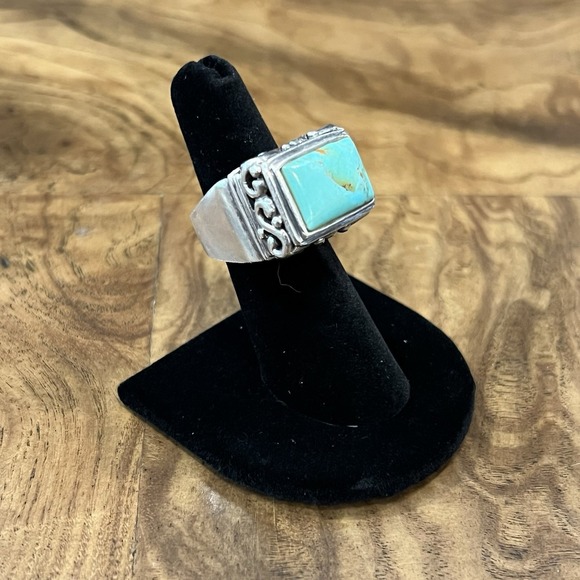 Ornate Filigree BARSE Sterling Silver 925 Turquoise Ring Sz 6.5 - Picture 11 of 11